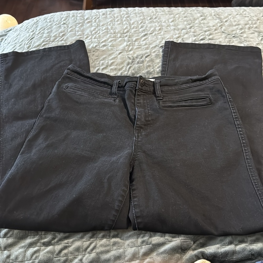 Madewell Womans Trendy Black Fleamarket Flare Jean - Picture 6 of 12
